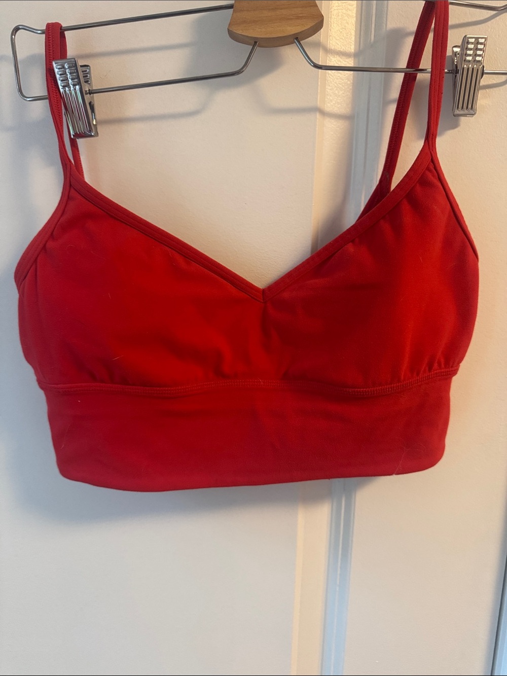 lululemon athletica Red V‑Neck Light Support Sports Bra